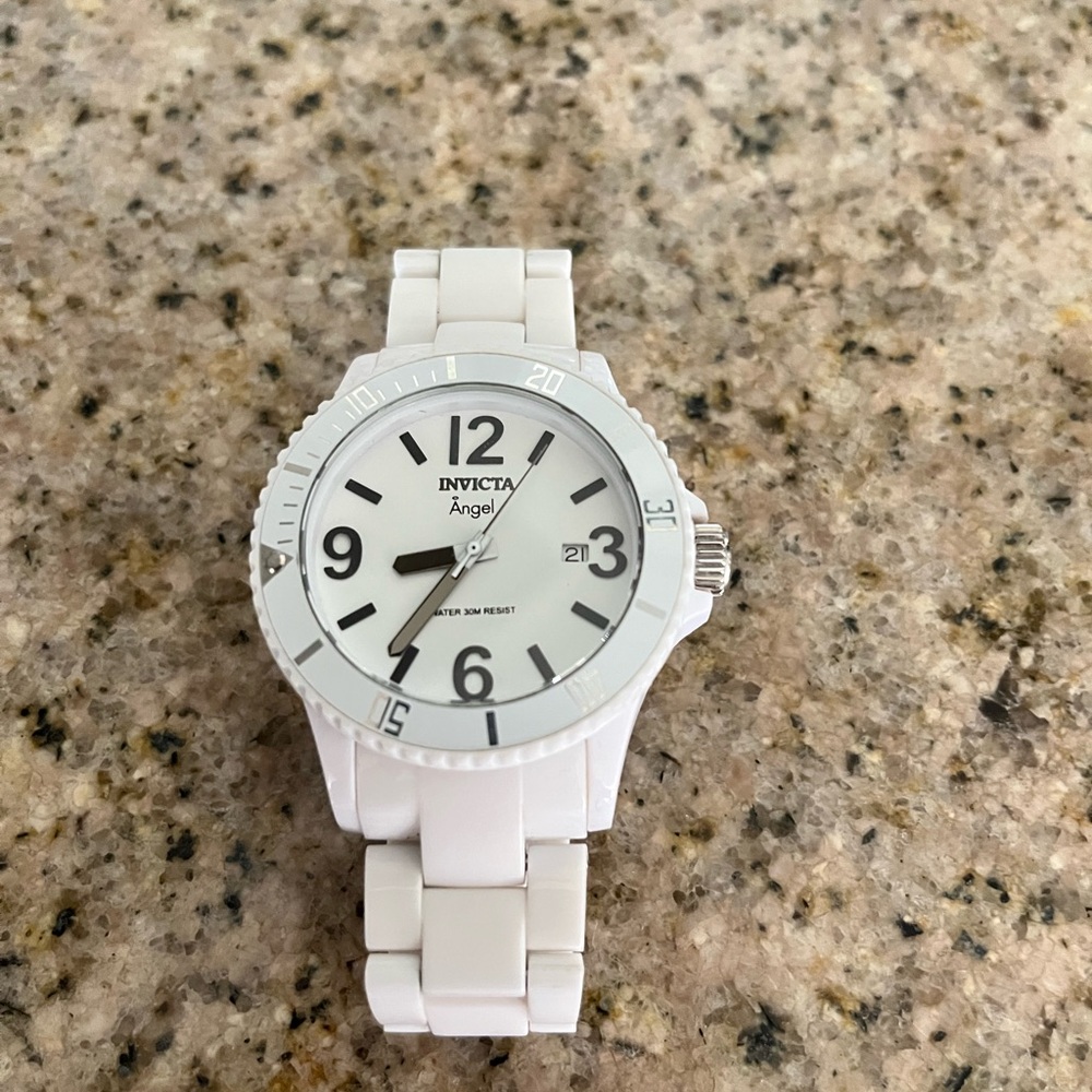 Invicta Angel. White. Super lightweight and stainless steel.